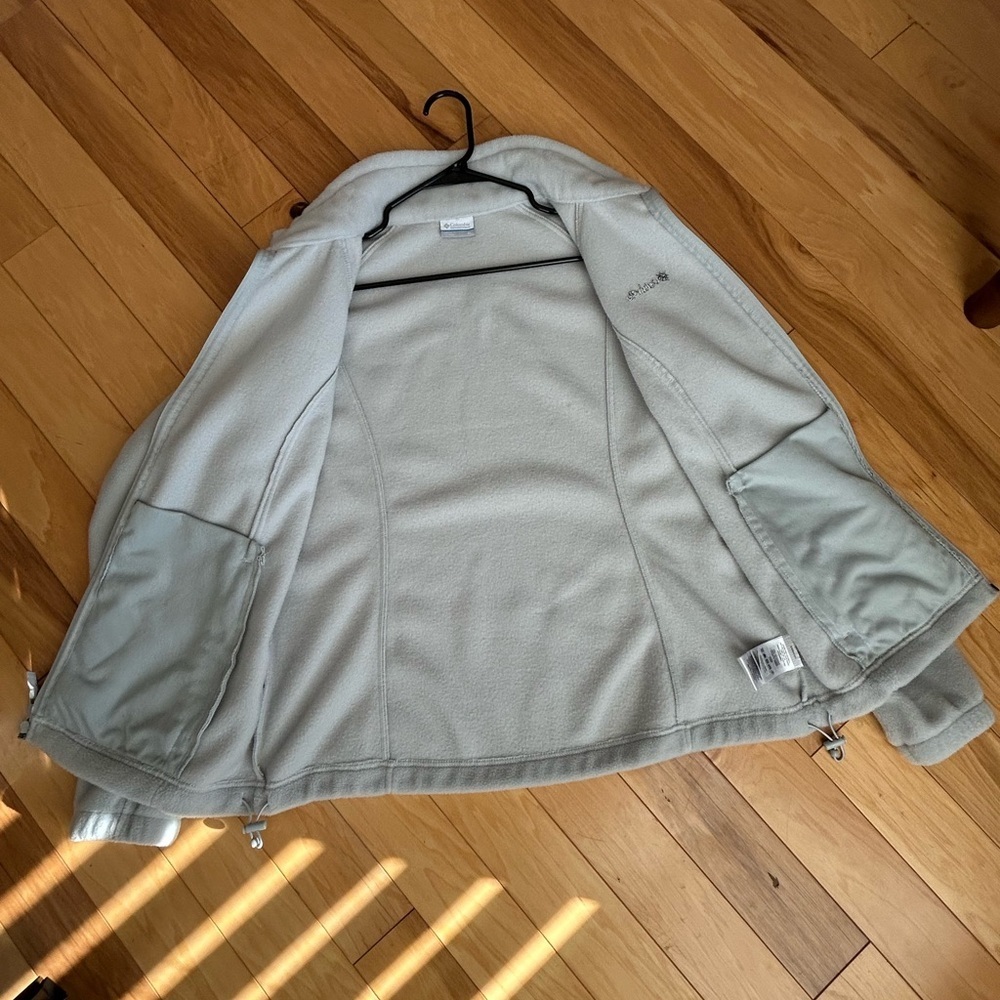 Columbia Light Grey Benton Springs Full Zip Fleece Jacket Size XL Granola Girl - Picture 8 of 9